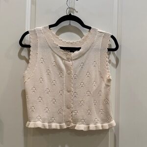 Papermoon Cream Sleeveless Knit Blouse
